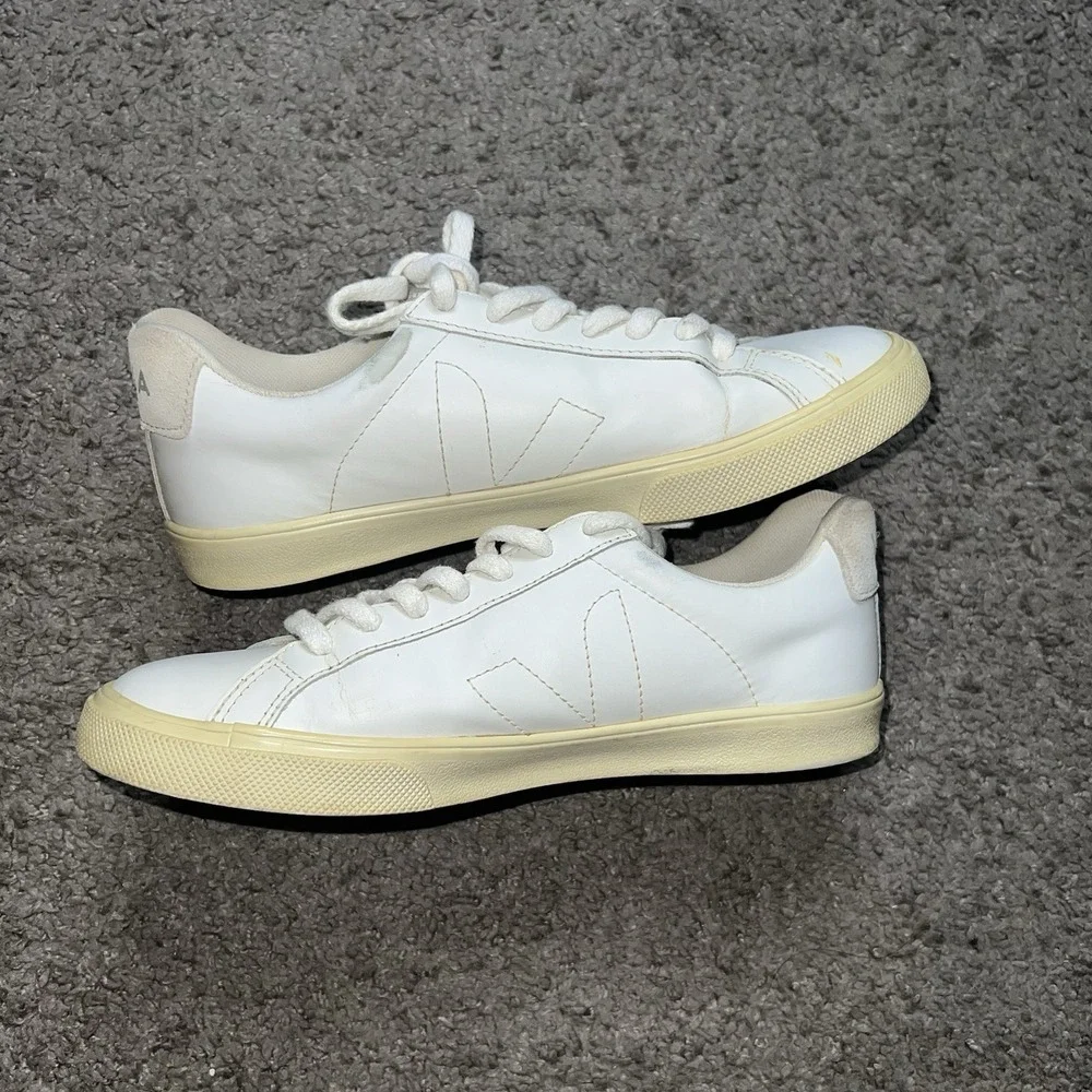 Veja Esplar Leather Logo Sneakers White Size 6 Women's